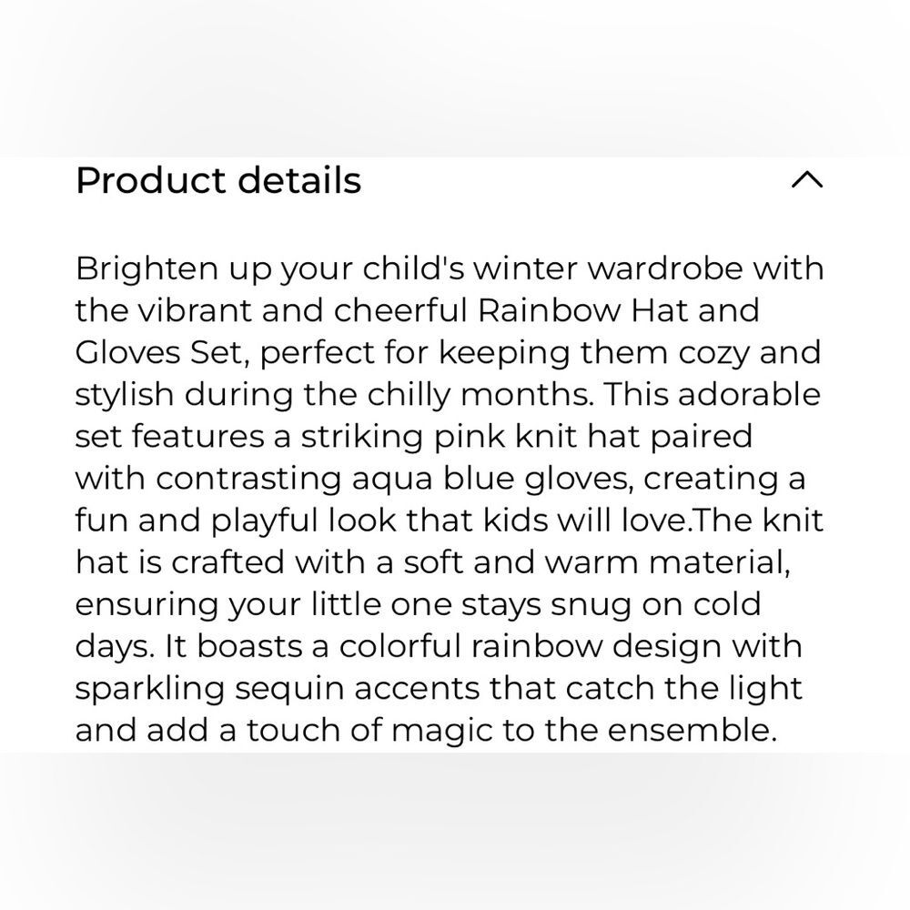 Kids Pink Rainbow Knit Hat and Gloves Set - Picture 7 of 8